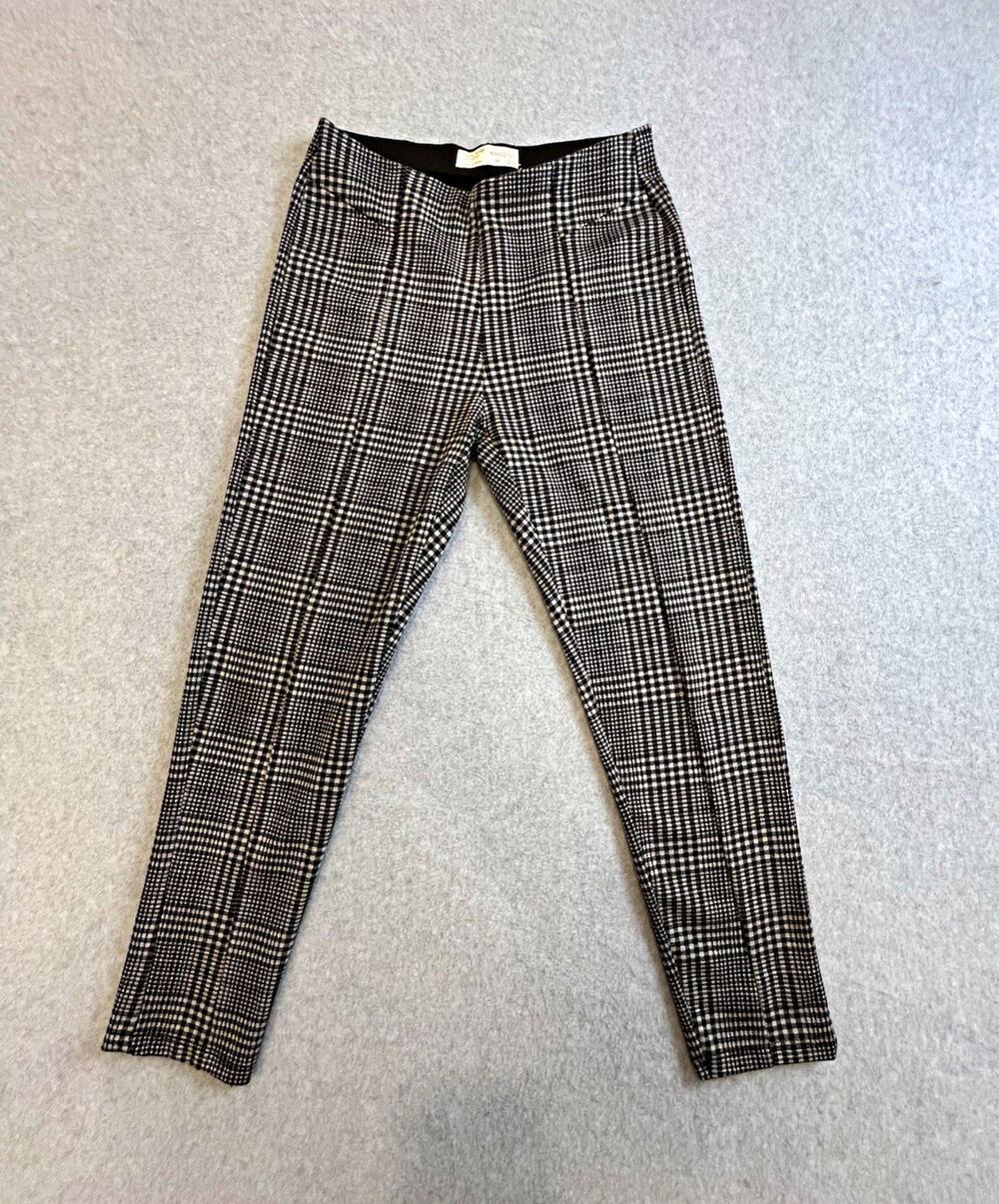Zara Kids Girls Black White Check Pattern Leggings Pants Size 11/12